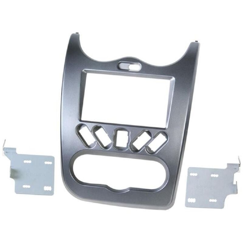Kit facade Autoradio FA417B compatible avec Dacia Duster Sandero Logan - Gris Fonce