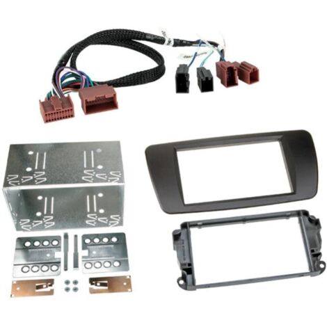 Kit Facade Autoradio KA255HB compatible avec Seat Ibiza 12-15 Noir Nit Avec rallonge A1BO