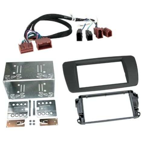 Kit Facade Autoradio KA255HC compatible avec Seat Ibiza 12-15 Gris Tuam Avec rallonge A1BO