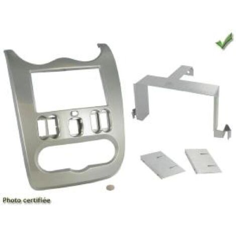 Kit Facade autoradio KA417C compatible avec Dacia Duster 10-12 Sandero 08-12 Logan ap11 Gris clair