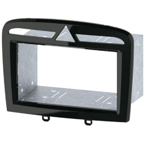 Kit facade autoradio KA437D compatible avec Peugeot 308 408 Noir Laque 2Din
