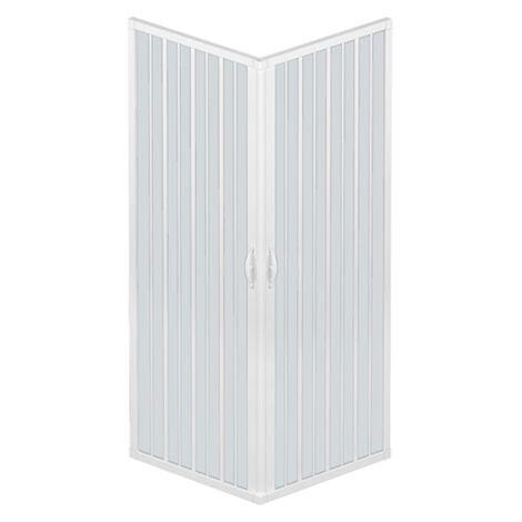 Kit Fai da Te Box Doccia in PVC a Soffietto 2 Lati Apertura Scorrevole Angolare Simply 70 x 90 x h185 cm