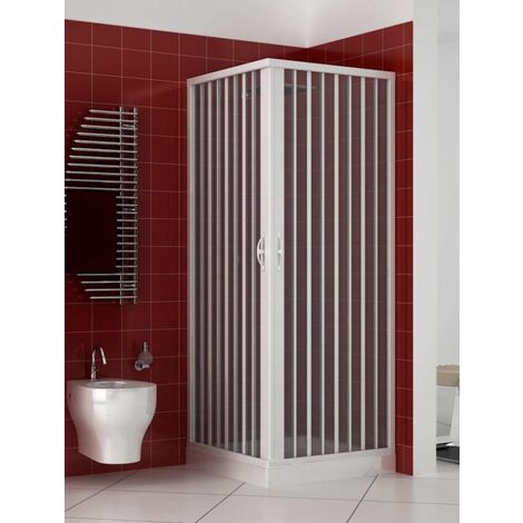 Box doccia angolare con porta a soffietto EX213-80 x 80 cm- 8mm - senza  piatto doccia