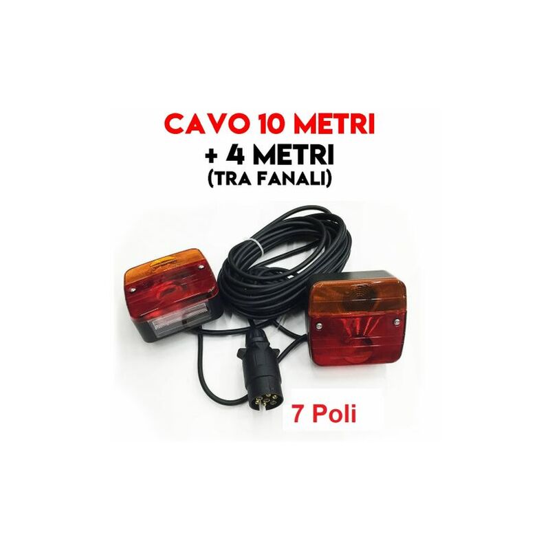 Image of Kit fanali posteriore per rimorchio carrelli roulotte trattore 10 + 4 mt 23965