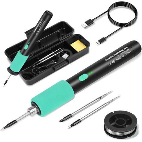 Kit Fer à Souder USB Réglable 230-450°C - 3 Pointes, Portable, Pour électronique Et Bricolage