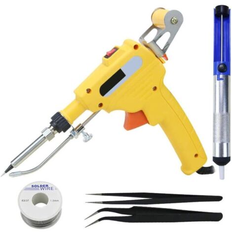Kit Fer à Souder Électrique Portable avec Pistolet à Étain pour Réparation Automatique (Jaune)