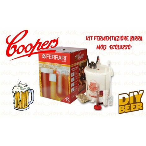 KIT Fermentazione BIRRA Dye COOPERS 33 Litri  Fai Da Te Ecolux ACCESSORI  No Malto