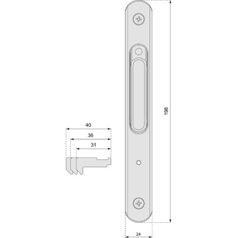 LA CROISEE DS blanc pour fermetures encastrees serie 6790 pour coulissant menuiserie aluminium, la crois‚aöae ds, ref.ds6792-036