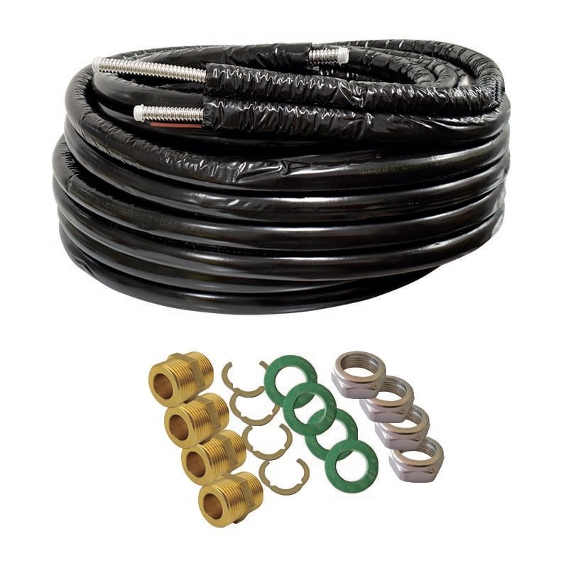Acier inoxydable aisi 316l kit tuyau solaire double avec raccords - kit fertwin tuyau+raccords fertwin 3/4 'dn16 x