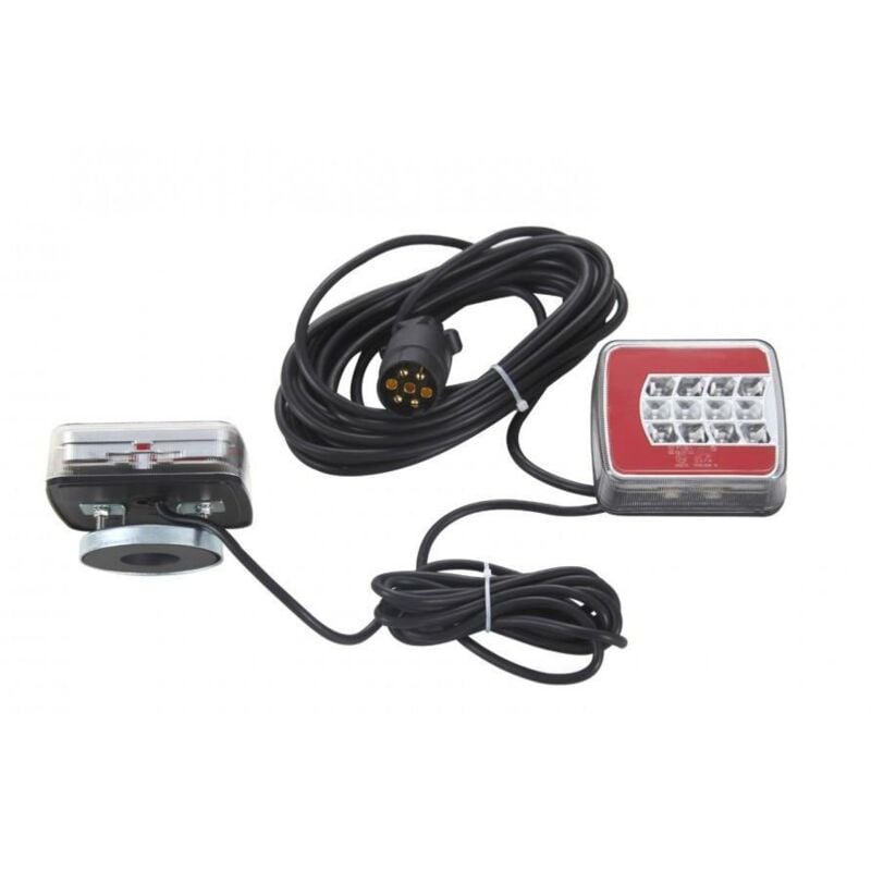 Kit feux led magnetiques 12/24v, cable 7.5m / entre feux 2.5 m