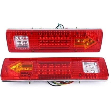 kit Feux Remorque Led, Lot de 2 feux arrière 19 LED pour voiture, camion, remorque, van - Étanche 12 V