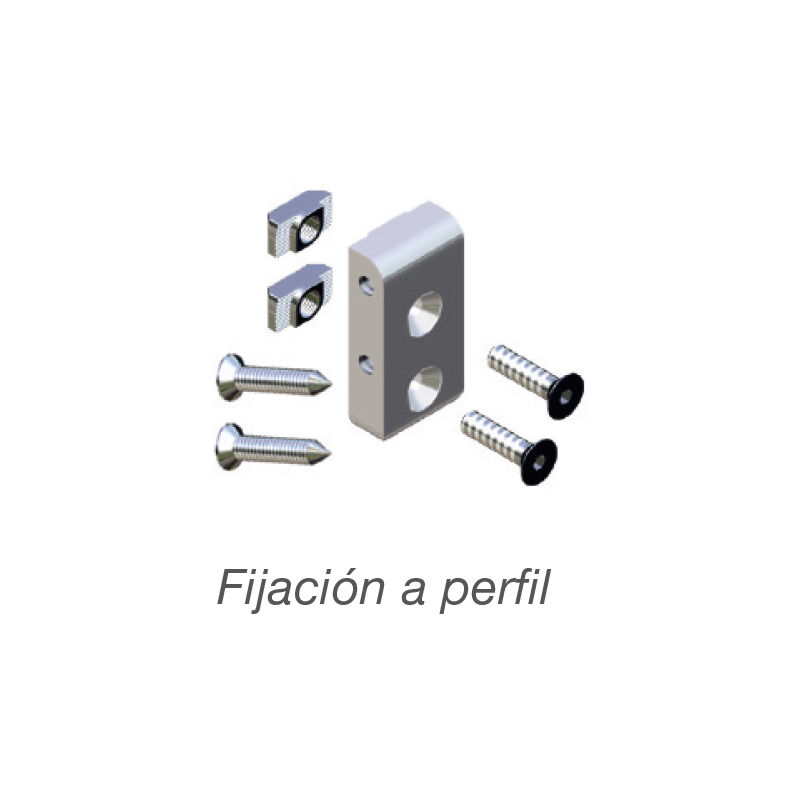 

Mengual - Kit Fijacion Para Soporte Barra (AIRPERFIL) Plata Mate - Cromo Mate