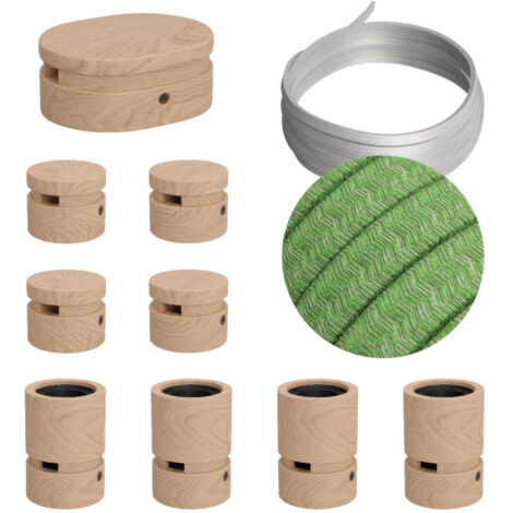 Kit Filé System Symmetric - avec 5 m de câble caténaire et 9 éléments en bois pour une utilisation en intérieur