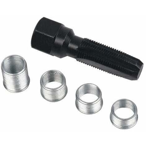 kit filetage bougie, 5 pcs Kit Réparation de Filetage de Bougie d'allumage de 14 mm,