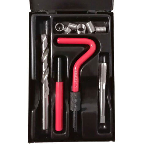 Oc-Pro – Kit de filets rapportés M12 x 150 – Acier inoxydable résistant à la chaleur – 6 filets rapportés – Pour réparation de filetages abîmés