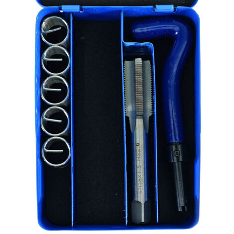 Bgs Technic – Kit de filets rapportés M18 x 150 – Acier inoxydable – 1 taraud, 1 outil de pose, 5 filets – Réparation de filetages abîmés