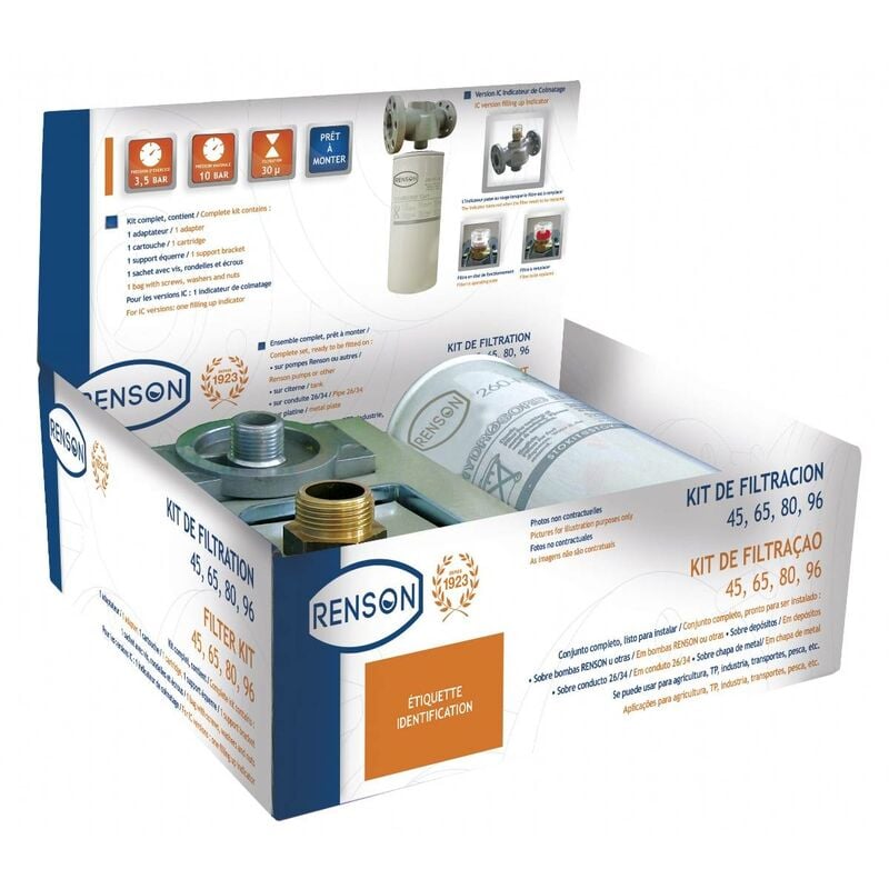 Renson - kit filtration 65L/MIN avec indicateur de colmatage