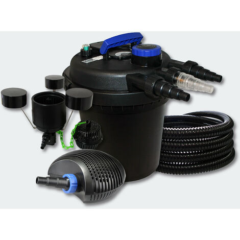Kit filtration bassin à pression 6000l 11 Watts UVC 10 Watts Pompe Tuyau Skimmer