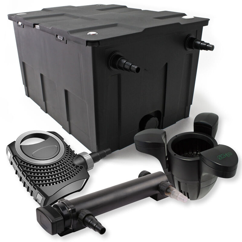 SunSun Kit de filtration de bassin 60000l 24W UVC 3. Stérilisateur NEO7000 50W Pompe et Skimmer