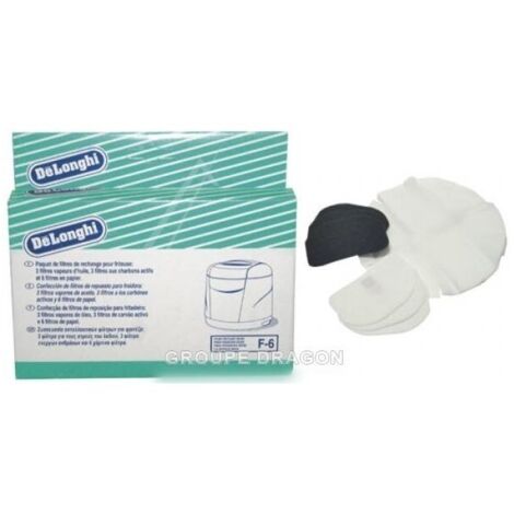 KIT FILTRE 6 HUILE 3 VAPEUR 3CHARBON ACTIF POUR FRITEUSE DELONGHI
