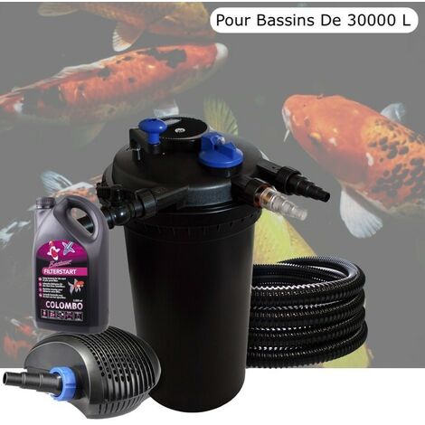 Kit Filtre Pression bassin 18W, + Bactéries Pour Bassins De 30000 L sans poissons