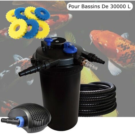 Kit Filtre Pression bassin 18W, éponges de remplacement Bassins De 30000 L sans poissons