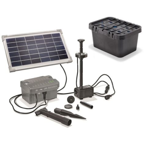 Kit filtre solaire pour bassin 8/300 avec batterie rechargeable Kit pompe pour bassin de jardin esotec 101068