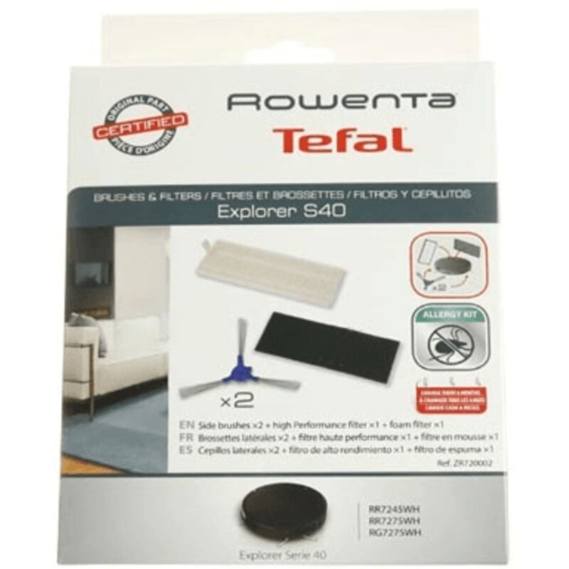 Kit filtres et brossettes pour petit electromenager Rowenta ZR720002