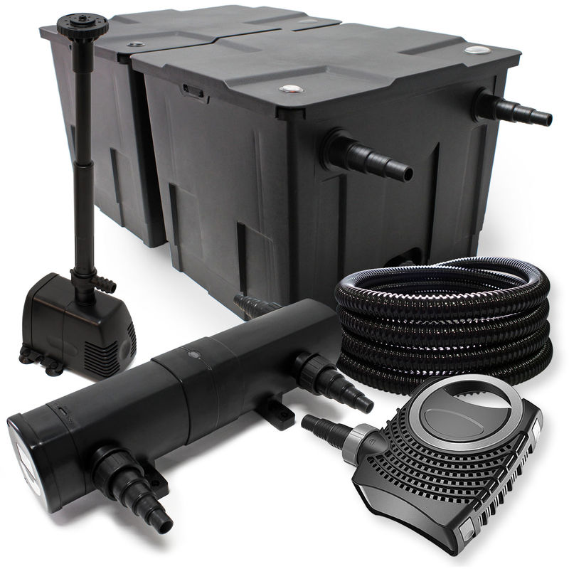 

Wiltec - Kit filtro 60.000 l supereco Bomba tubo 24 W Clarificador bomba para fuente y skimmer jardin