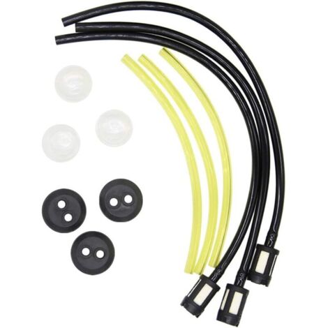 Kit filtro carburante universale KZQ da 3 pezzi, raccordo per tubo carburante per trituratore, tosaerba e potatore, colore nero/giallo.