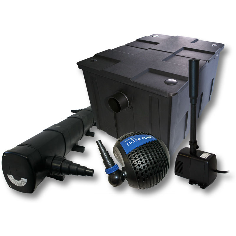 

Wiltec - Kit Filtro estanque Bio Filtro 60000l clarificador UVC 72W 80W bomba bajo consumo tipo fuente jardin