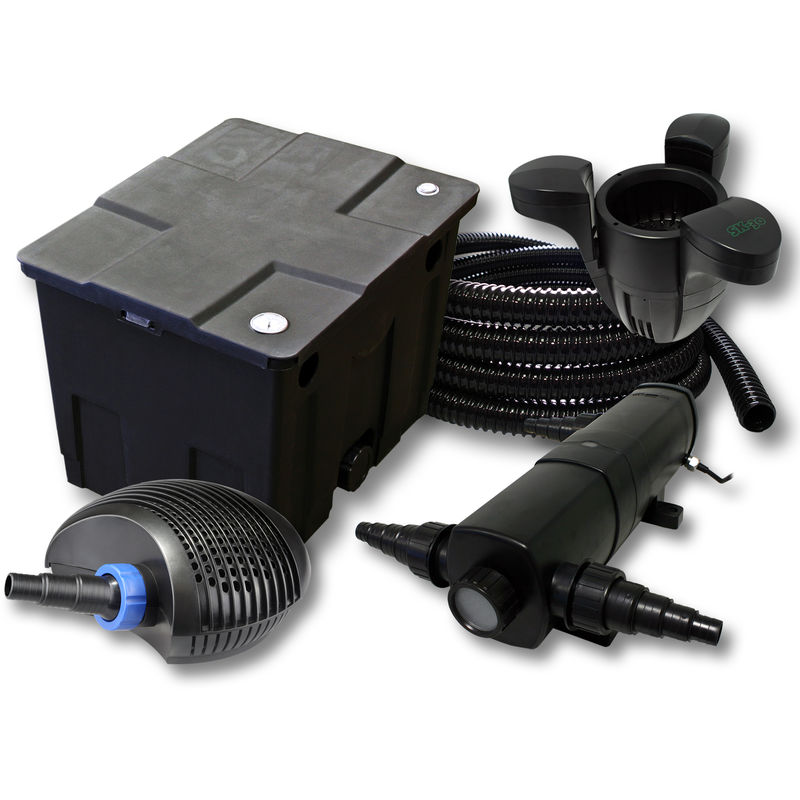 

Wiltec - Kit Filtro estanques 12000L 24W Clarificador CTF bajo consumo bomba con 20W 25m tubo skimmer SK30