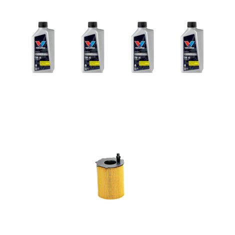 Kit filtro olio e 4L compatibile con Peugeot 208 1.6 HDI FAP 82kw Dal 2012