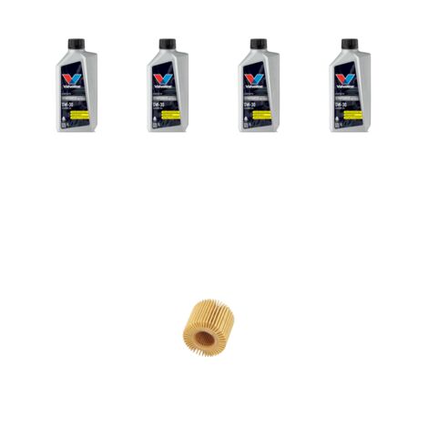Kit filtro olio e 4L compatibile con Toyota Yaris II (XP9) 1.3 VVT 73kw Dal 2009 al 2011