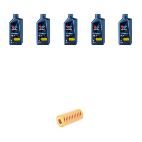 Kit filtro olio e 5L compatibile con Audi A4 (B6,B7) 2.0 turbo FSI 147kw dal 2004 al 2008