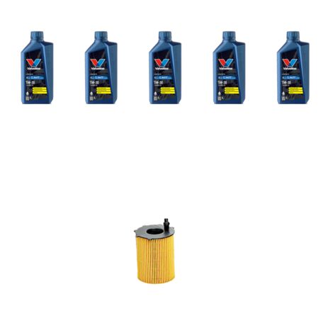Kit filtro olio e 5L compatibile con Ford Fiesta VI 1.6 tdci 70kw dal 2010