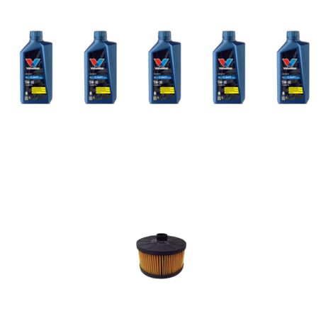 Kit filtro olio e 5L compatibile con Nissan Qashqai II (J11E) 1.2 85kw Dal 2014
