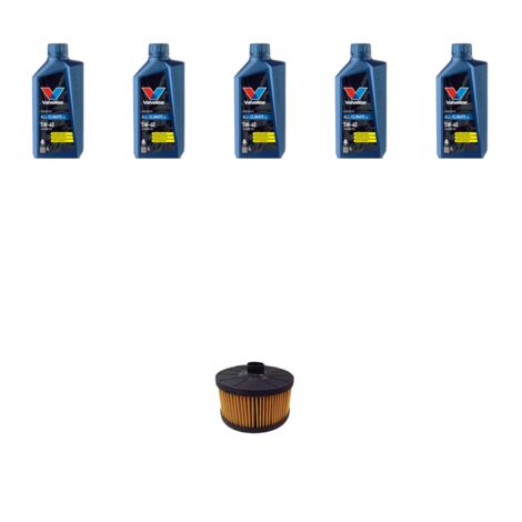 Kit filtro olio e 5L compatibile con Renault Captur (J5,H5) 1.2 TCE 120 87kw dal 2016
