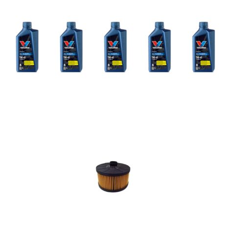 Kit filtro olio e 5L compatibile con Smart Fortwo /Cabrio / ForFour (453) 0.9 66kw Dal 2014