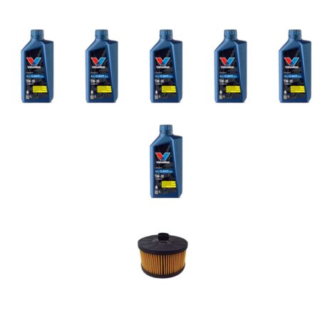 Kit filtro olio e 6L compatibile con Nissan Qashqai II (J11E) 1.3 DIG-T 118kw Dal 2018