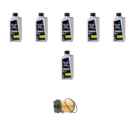 Kit filtro olio e 6L compatibile con Volvo S60 II V60 Cross Country 2.0 T3 112Kw dal 2015 al 2018