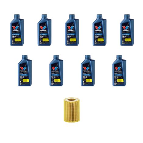 Kit filtro olio e 9L compatibile con Porsche Cayenne I (955) 4.5 turbo v8 368kw dal 2004