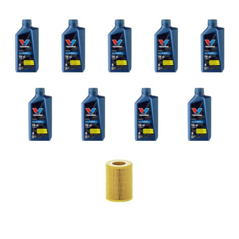 Kit filtro olio e 9L compatibile con Porsche Cayenne I (955) 4.5 v8 250kw dal 2002