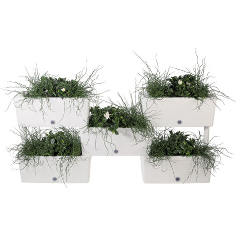 Kit fioriere componibili 5 pz grigio