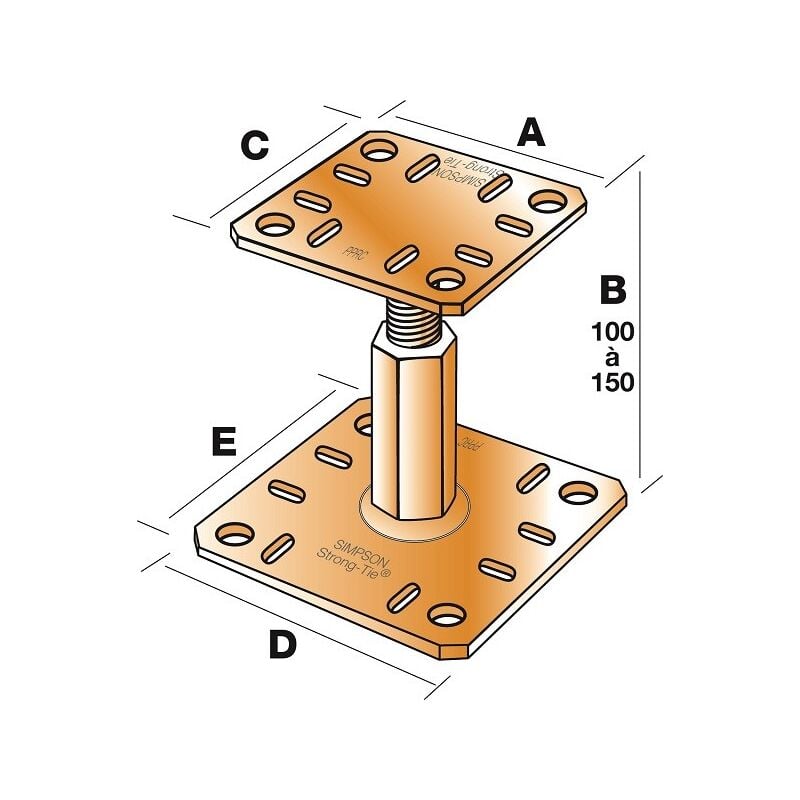 Pied de poteau 'prêt-à-fixer' kit fix pprc 100x100mm - ep 5mm