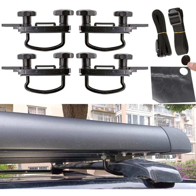 Kit Fixation Coffre de Toit, Fixation Coffre de Toit Universelle, Fixation Coffre Toit, pour Coffre de Toit, Coffre de Toit Voiture, Kit Fixation