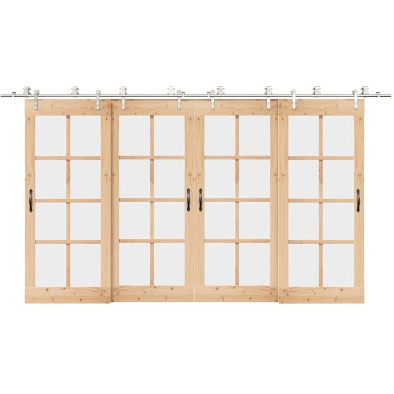 Vidaxl - Kit fixation porte coulissante 400 cm Acier inoxydable Argenté