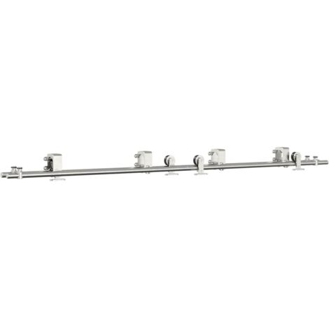 Kit fixation porte coulissante 200 cm Acier inoxydable Argenté CFW21781