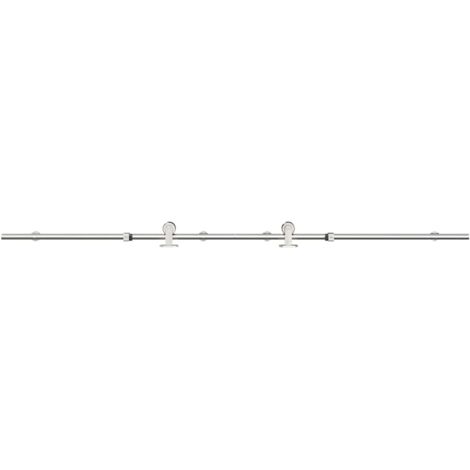 Kit fixation porte coulissante 200 cm Acier inoxydable Argenté CFW76519