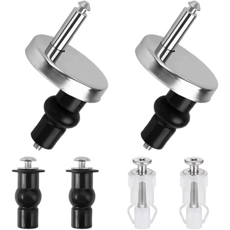 Kit Fixation Siège WC - 2 Pièces - Acier Inox Et Plastique - Vis Expansion Universelles - Pour Lunette De Toilette Standard - Trou 14-18 Mm